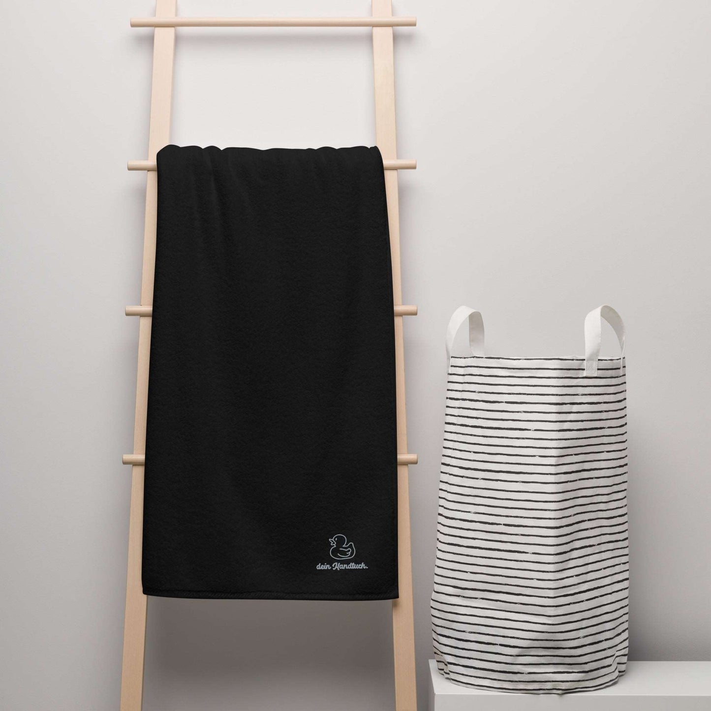 Badehandtuch - Dein Handtuch in schwarz und groß als Geschenkidee